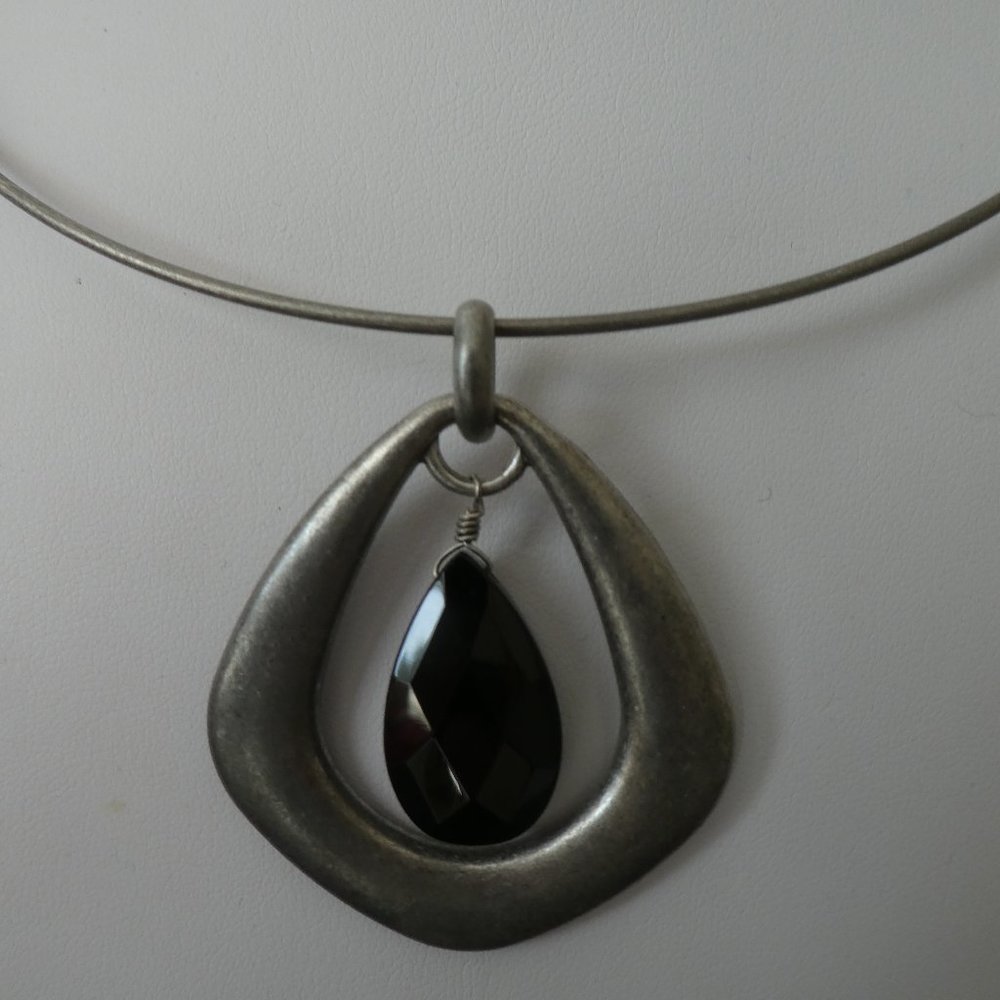 Lia Sophia - Silver & Black Bead Collar Necklace